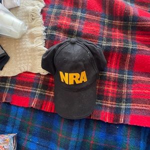 NRA Strapback Mens Hat National Rifle Association Black Yellow Baseball Cap